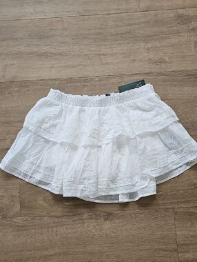 wild fable Cotton White Tiered Lace Mini Skirt Size Medium
